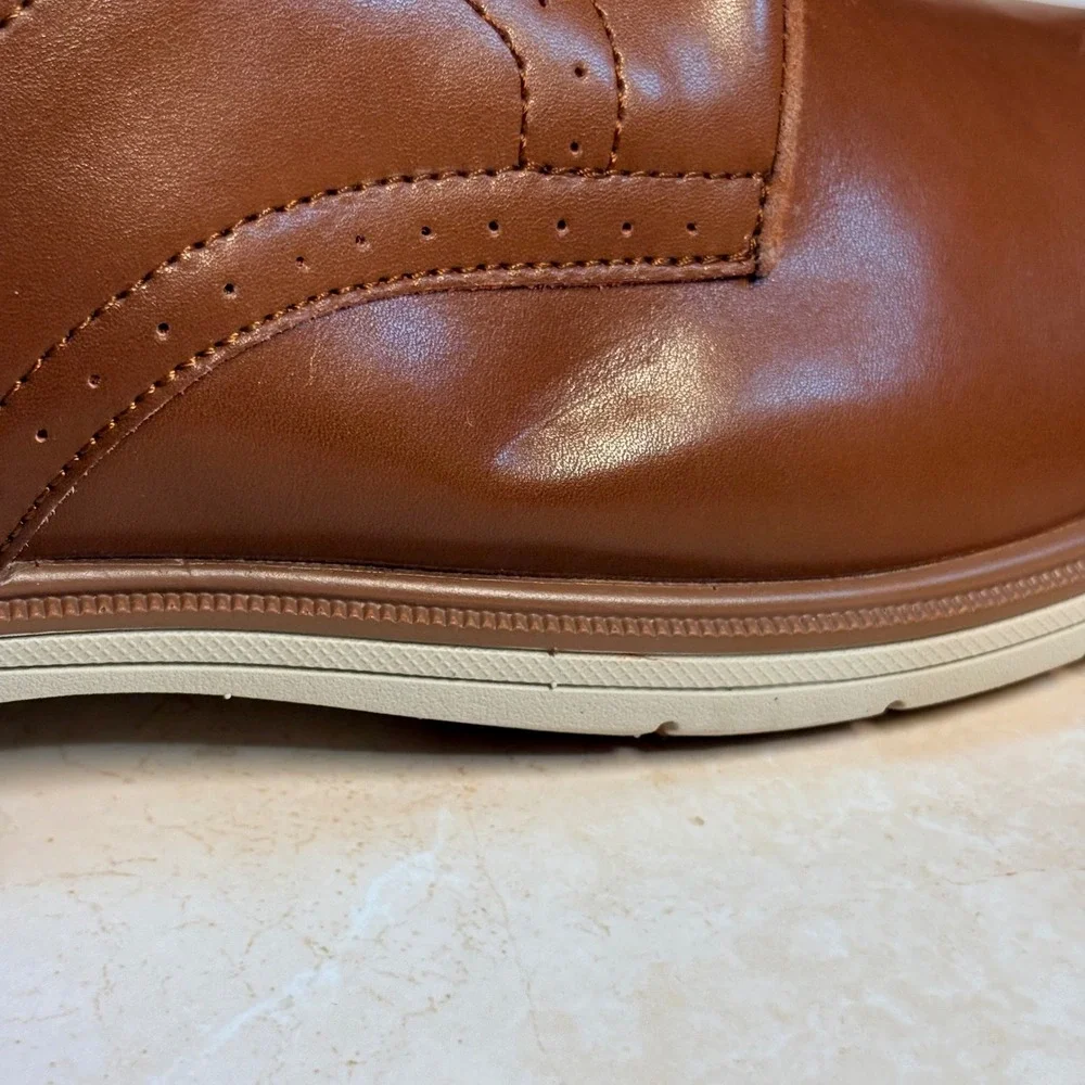 Orthocomfoot Mens Brown Leather Derby Shoes OFLK01B Size EU 46 US 12-12.5